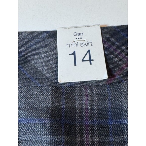 Gap Front Zip Pockets Lined Plaid Mini Skirt Size 14 - Picture 3 of 7